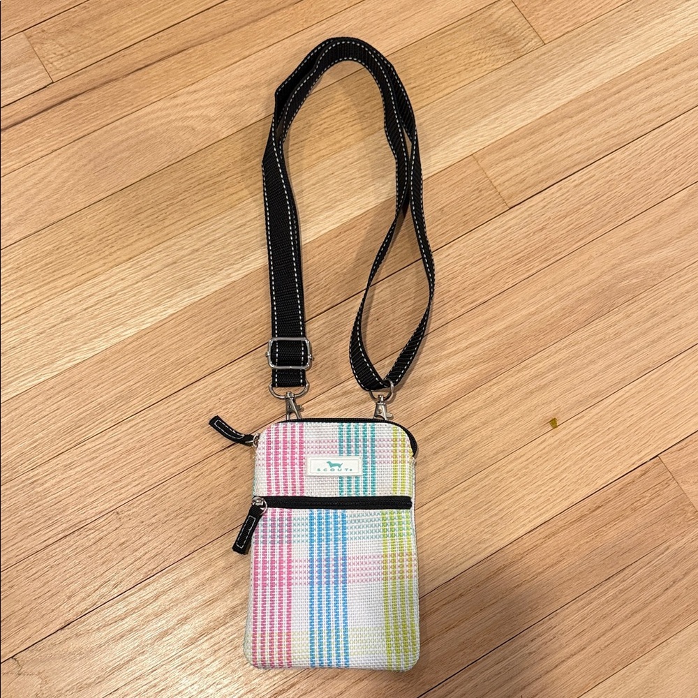 Scout Multicolor Plaid Poly Pocket Small Crossbody Belt Bag  Adjustable Strap